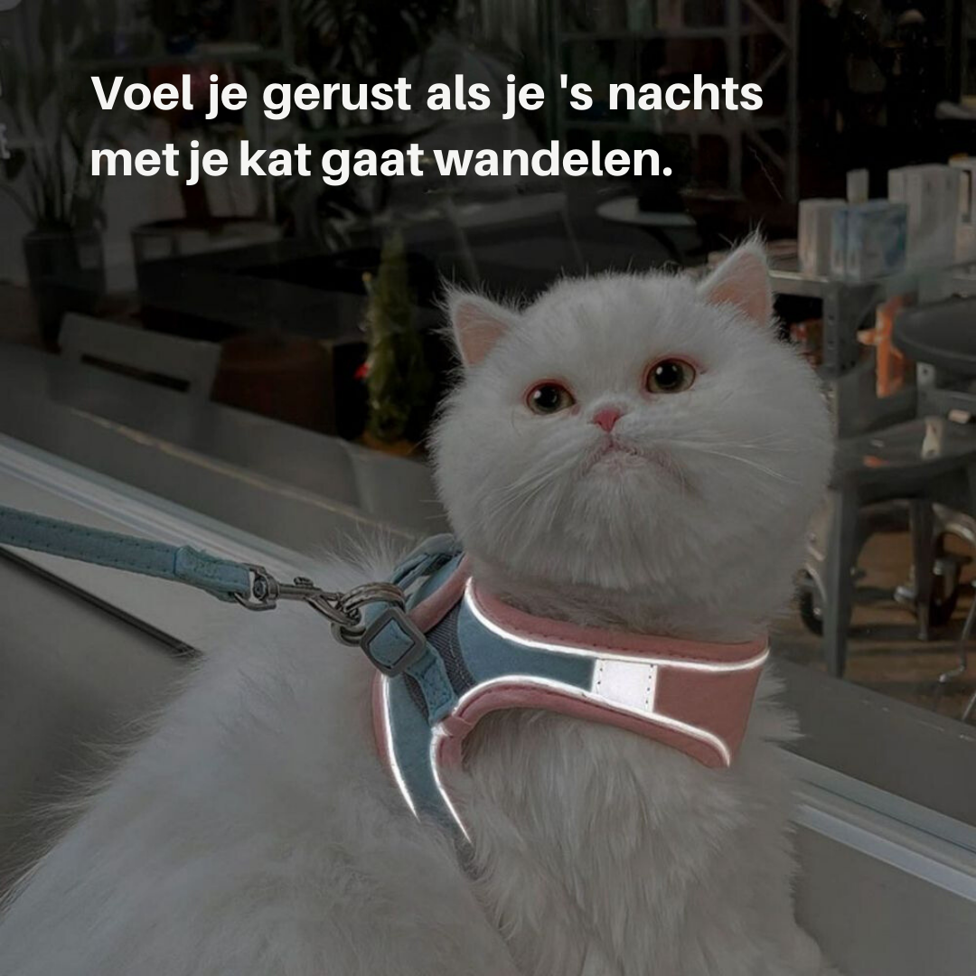 Ontsnap-Veilige Kat Harnas en Leash Set – Verstelbaar, Comfortabel, Ademend Stof voor Veilige Buitenavonturen