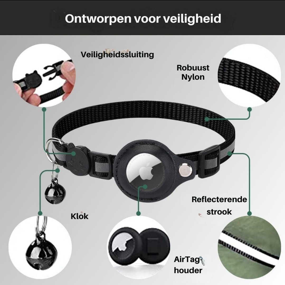 Kat GPS Tracker Halsband met Snelsluiting en Reflectief Ontwerp voor Verbeterde Nachtzichtbaarheid