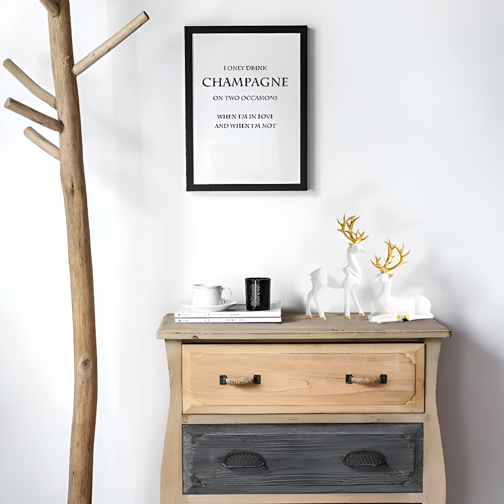 Geometrische Rendier Figuren Set – Moderne 2-delige Resin Decoratie