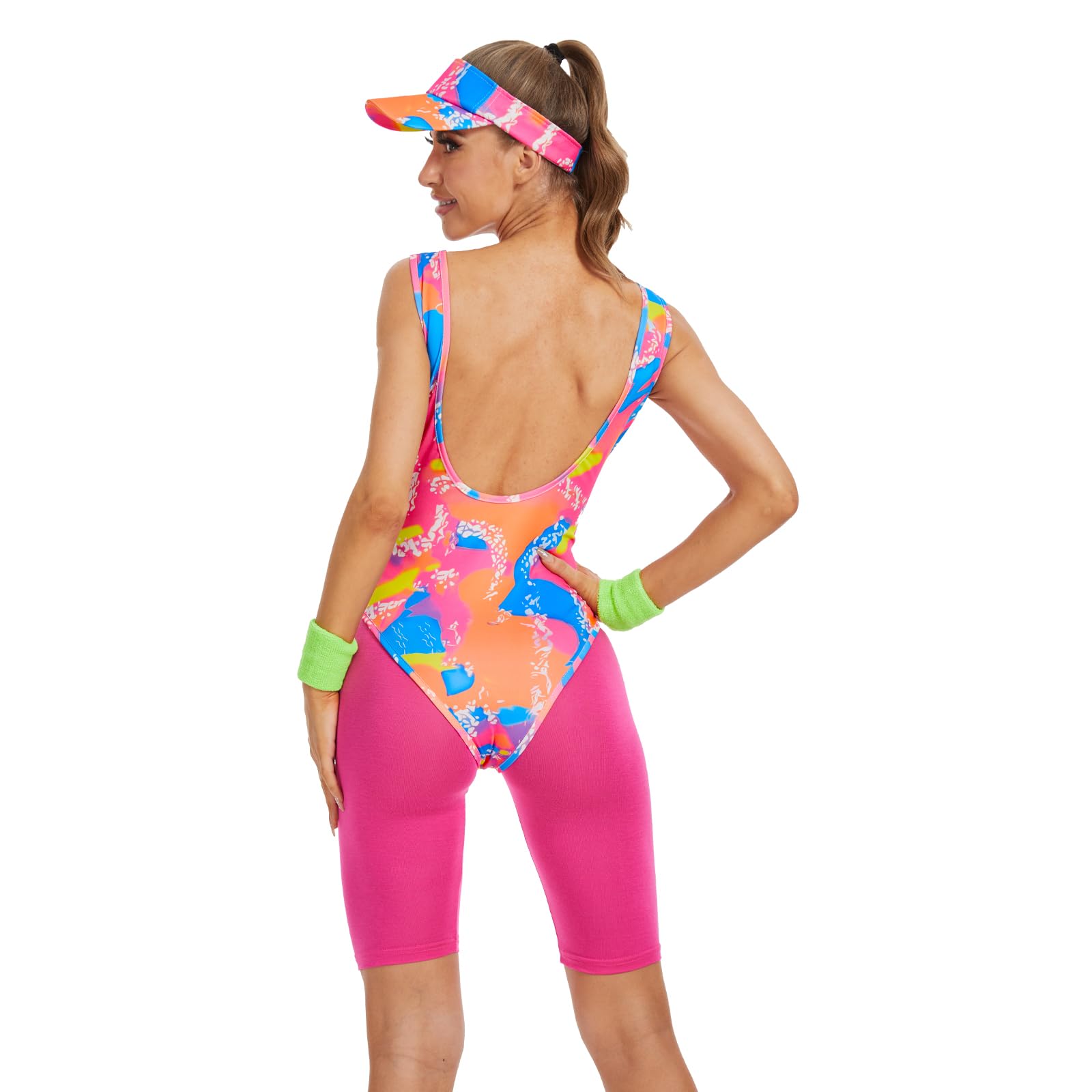 Retro 80s 90s Stellen Halloween Kostuum | Bodysuit Shorts Set