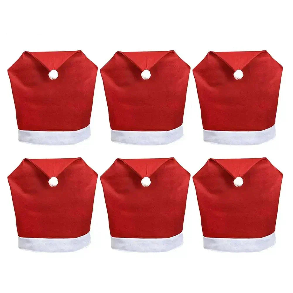 SantaSeat Kerst Stoelhoezen – Set van decoratieve stoelhoezen met kerstman-design