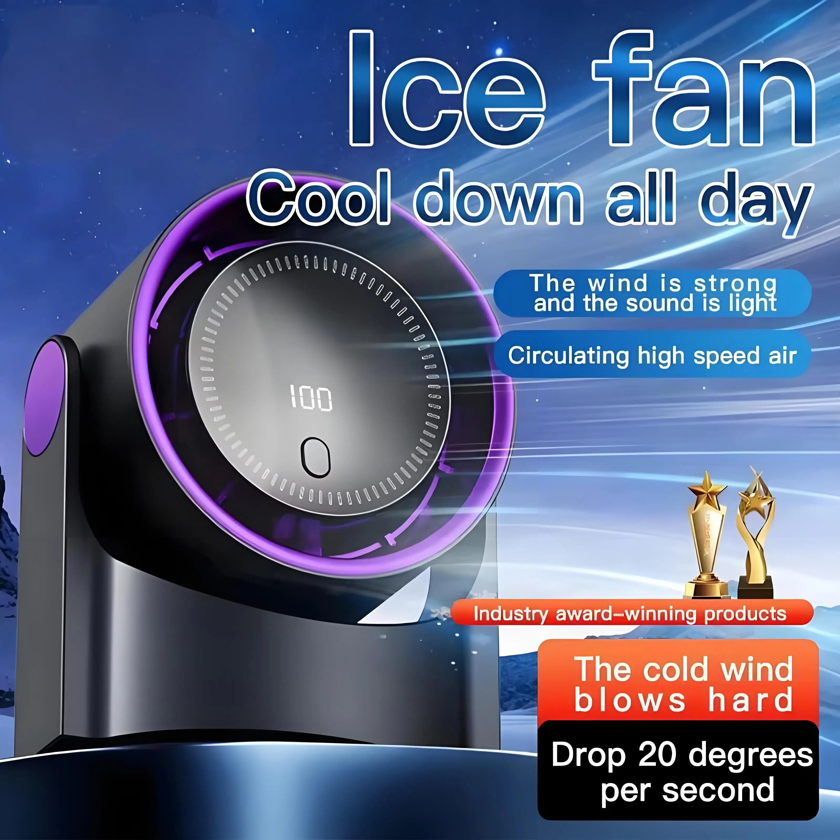 Airiqo USB Ventilator | Draagbaar, fluisterstil en energiezuinig met 100 niveaus