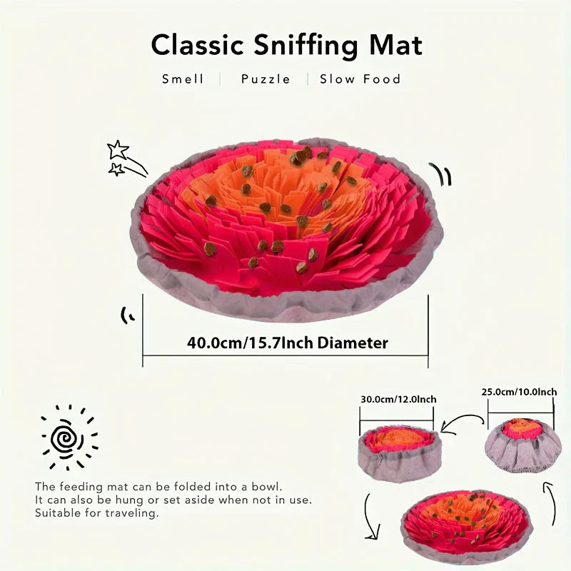 SchnuffelSpaß | Wasbare Snuffelmat voor Honden | Intelligentie- & Trainingsspeelgoed | Vouwbaar & Antislip