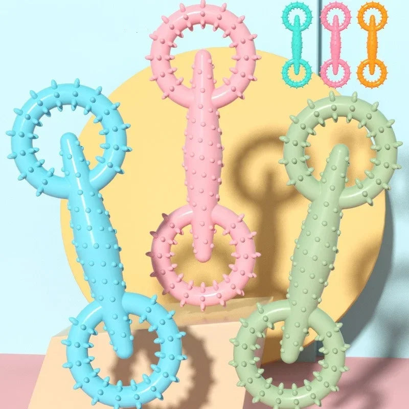 DentaPla Kauwspeeltje Hond | Dubbel-Ring Ontwerp | Tandverzorging & Bijtbestendig | 16x5,8 cm | TPR