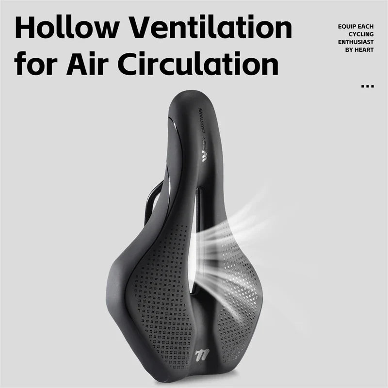 Schokbestendige Fietszadel - Comfortabele Fietsstoel met Antislip Leren Kussen voor Mountainbikes en Racefietsen