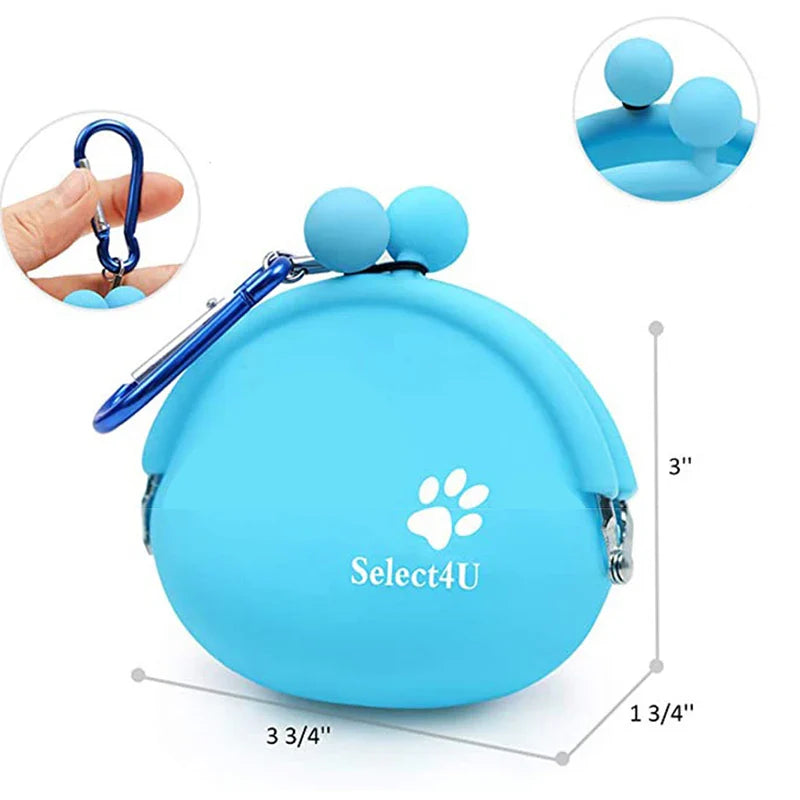 Treatico Siliconen Snackzak voor Honden | Met Clip & Klittenband | Voor Training, Wandelen & Reizen | 9 × 9,5 cm
