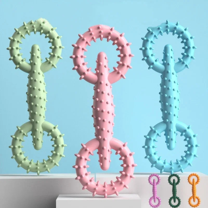 DentaPla Kauwspeeltje Hond | Dubbel-Ring Ontwerp | Tandverzorging & Bijtbestendig | 16x5,8 cm | TPR