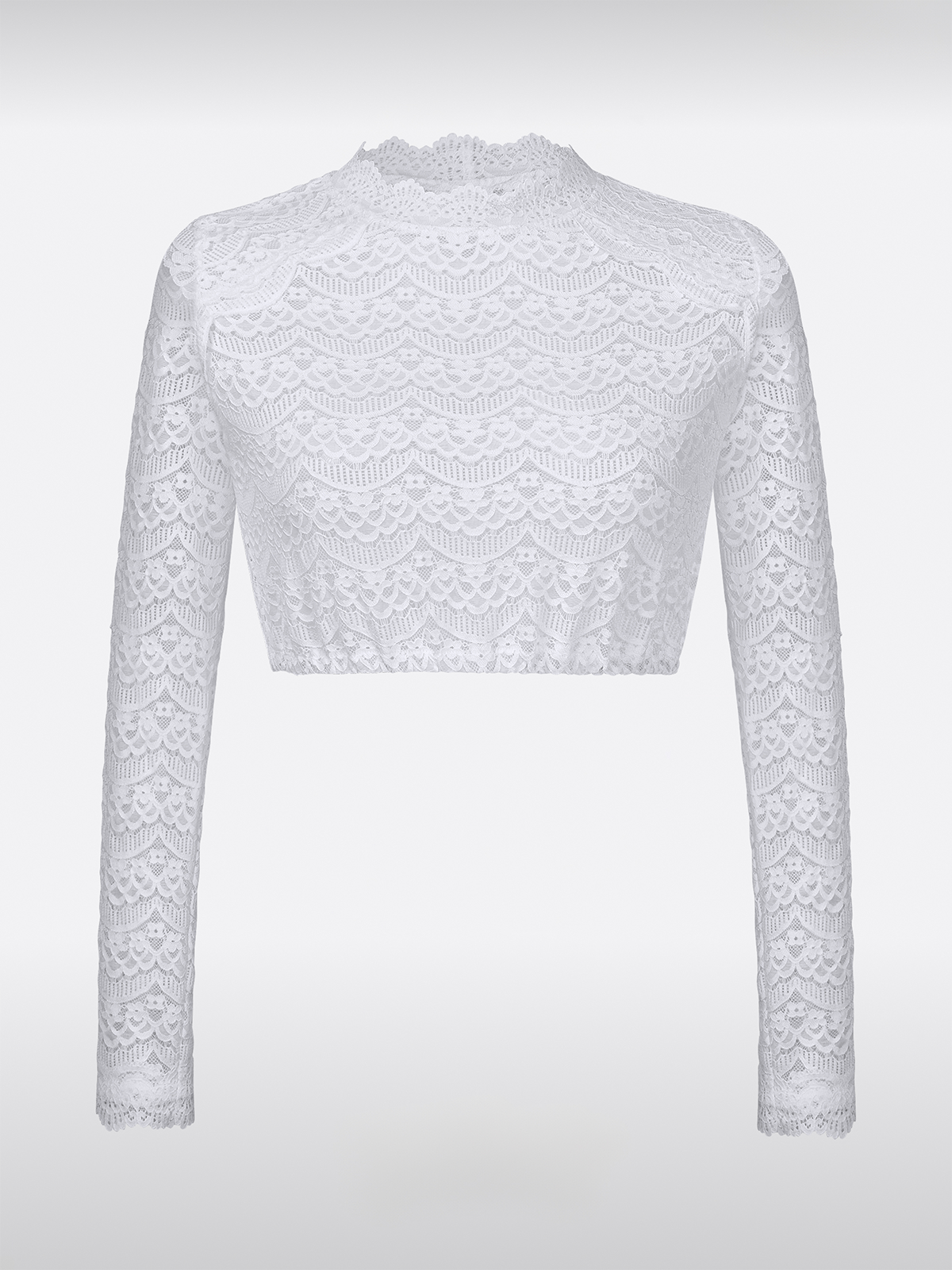 Dames Witte Dirndlblouse Ronde Hals