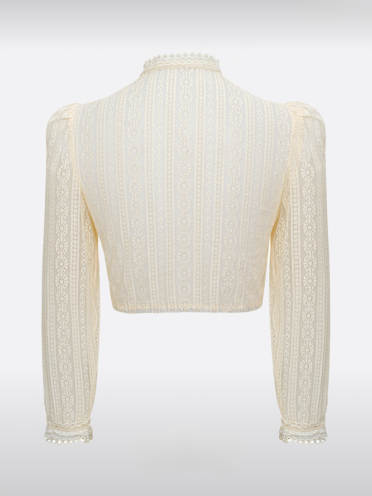 Beige Hooggesloten Dirndlblouse