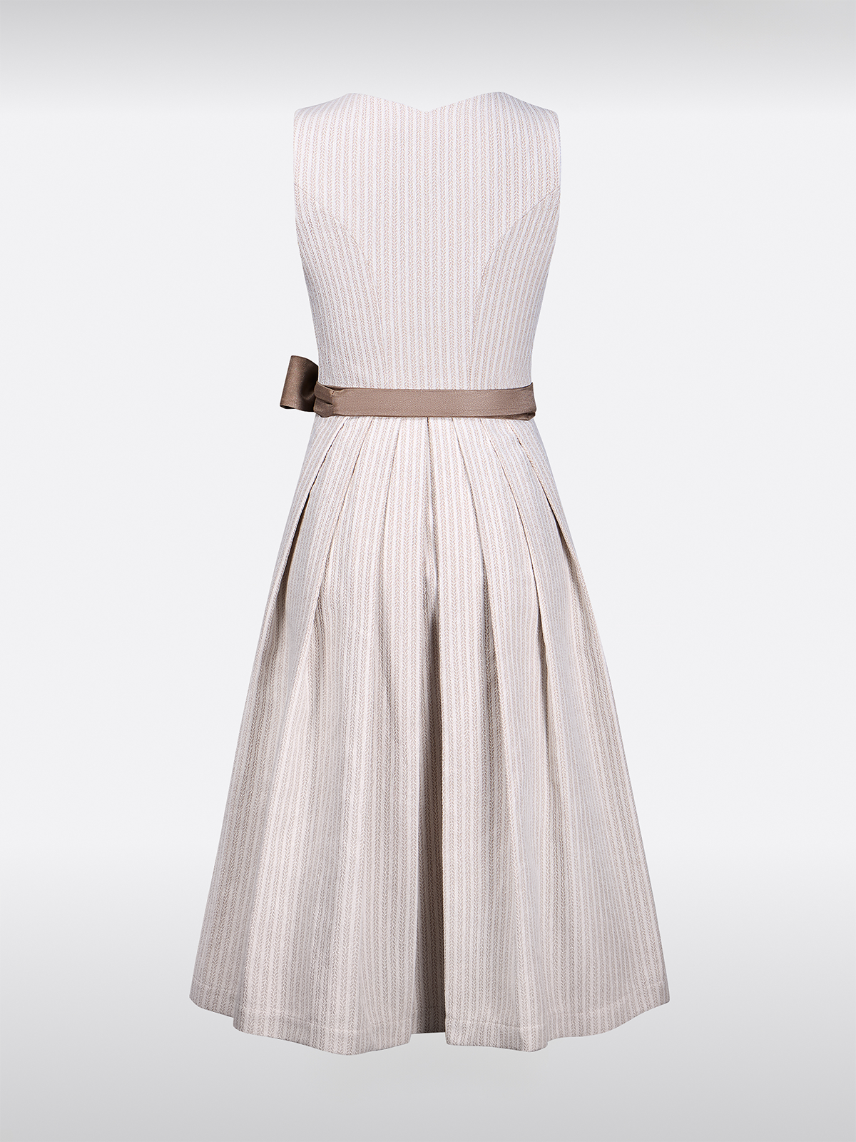 Dirndl in Beige Rechte Halslijn Gestructureerd Patroon