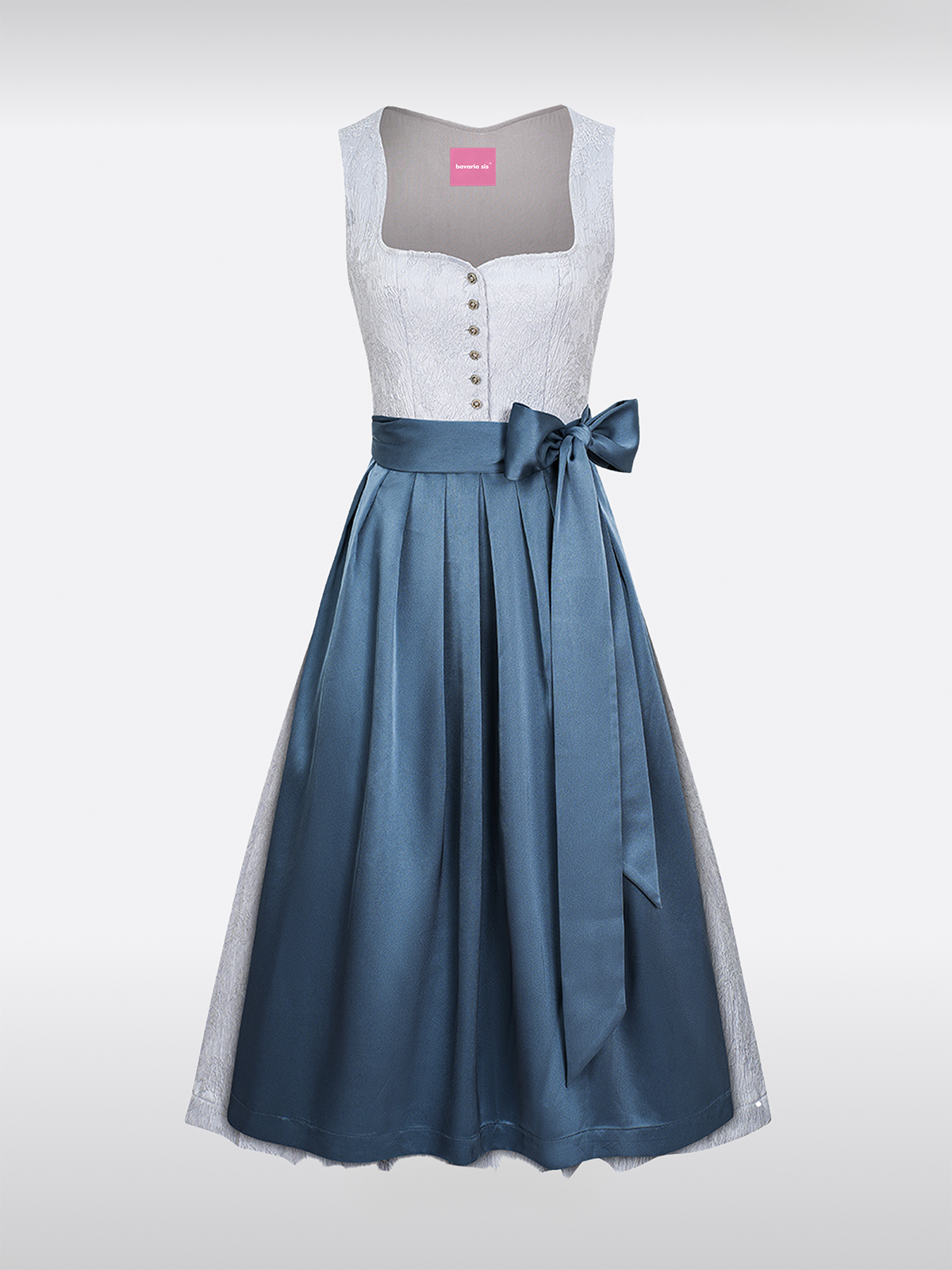 Blauwe Hart-Uitsnede Knopen Dirndl