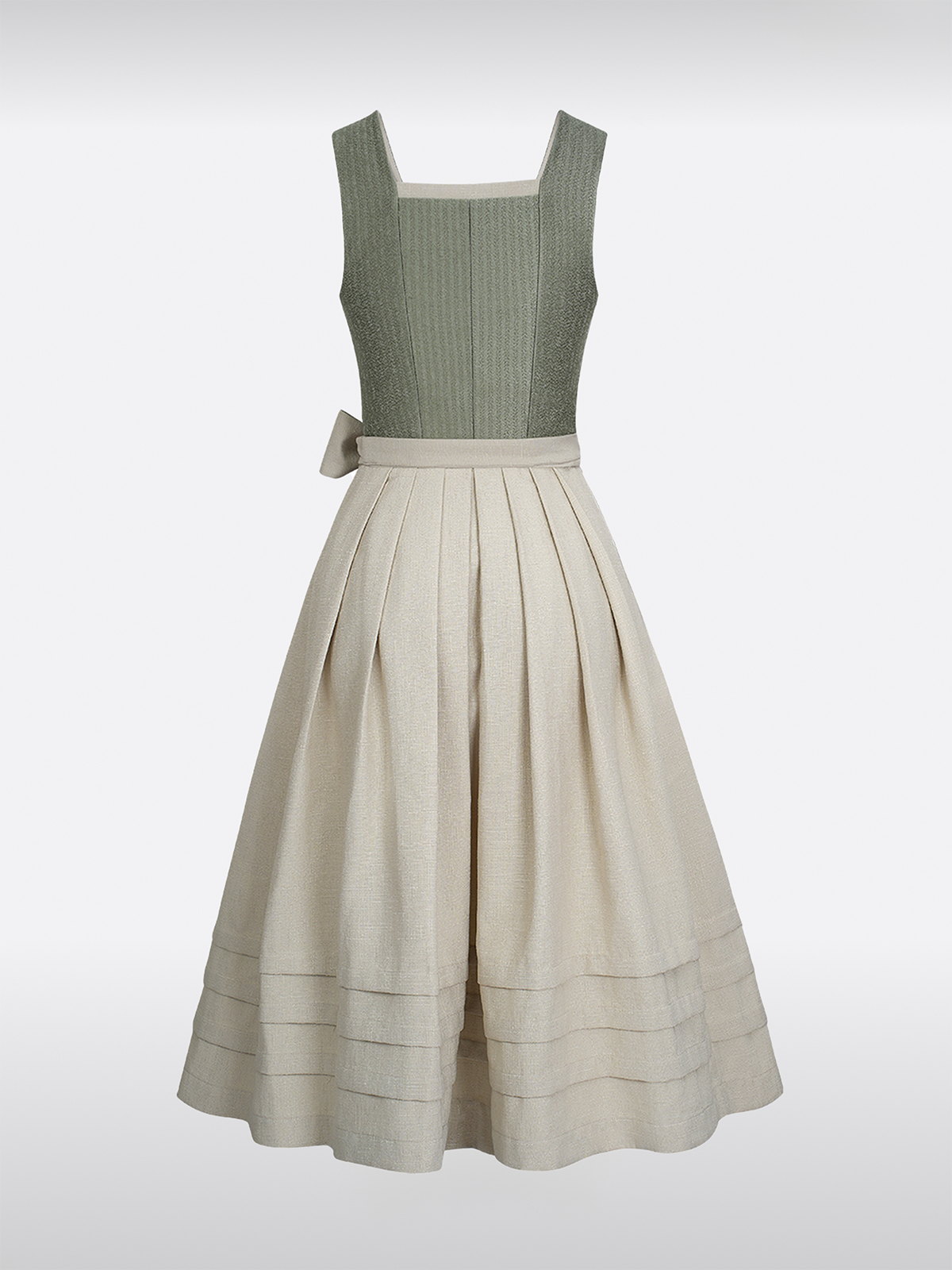 Groene Rechte Uitsnede Knopen Dirndl