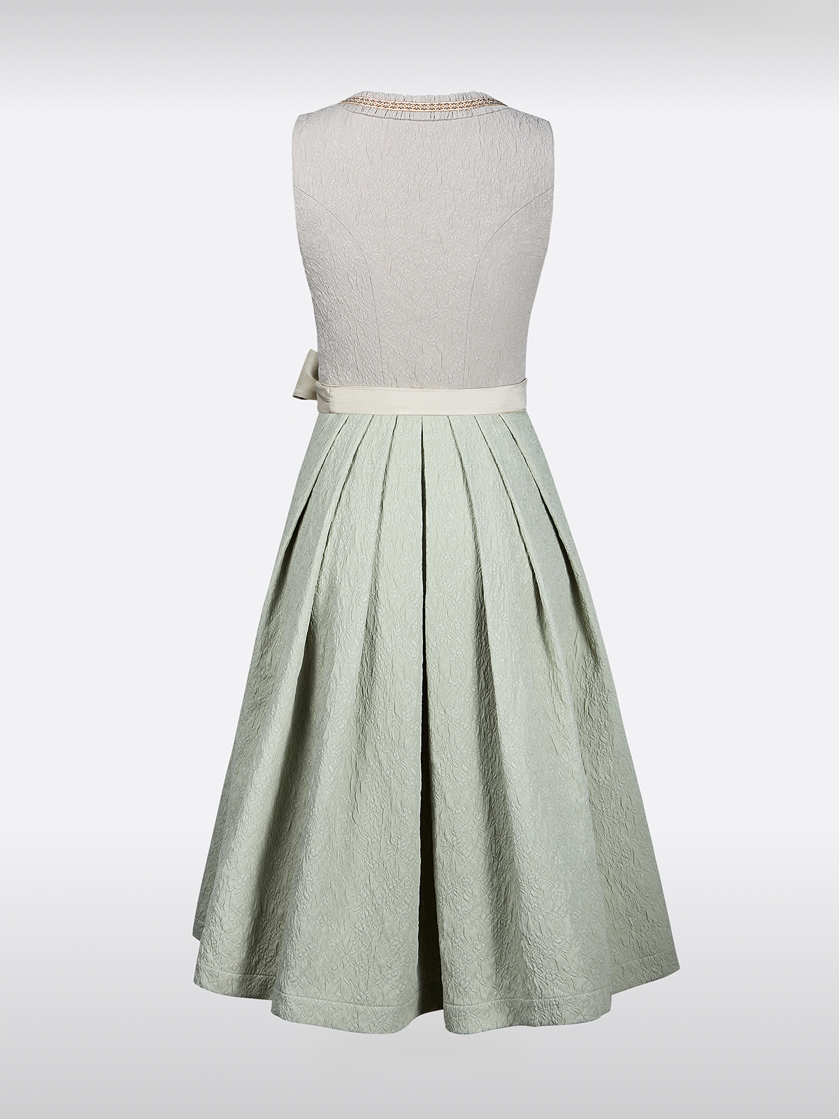 Beige Rechthoekige Halslijn Haaksluiting Bloemenpatroon Dirndl