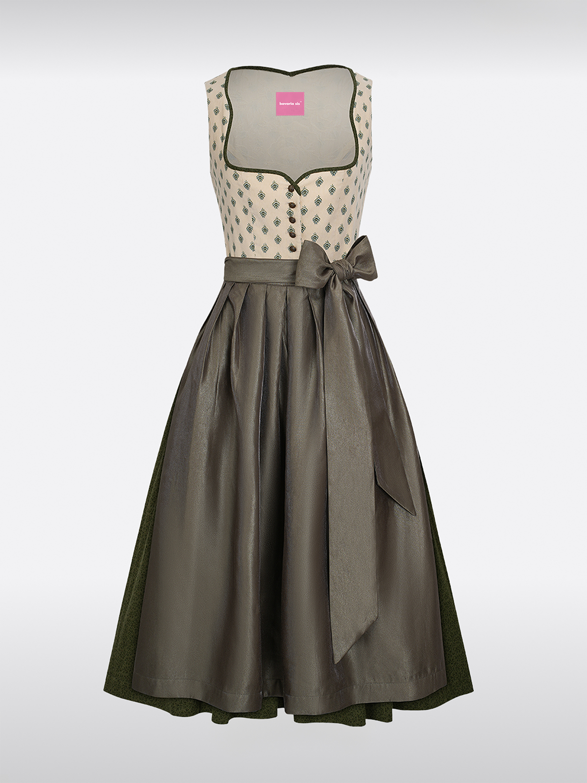 Geel Hart-Uitsnijding Knopen Dirndl