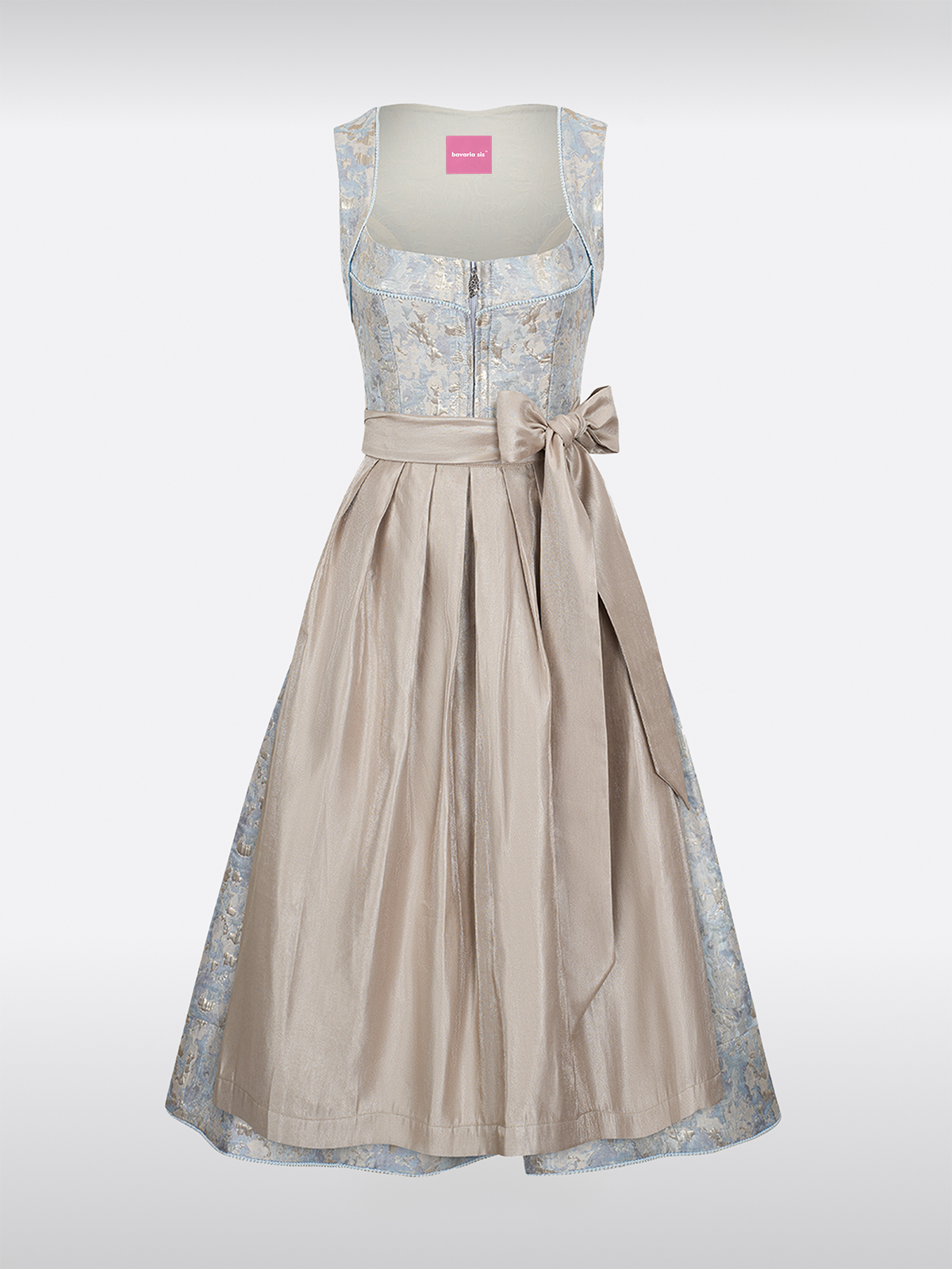 Blauwe Rechte Halslijn Rits Voor Dirndl