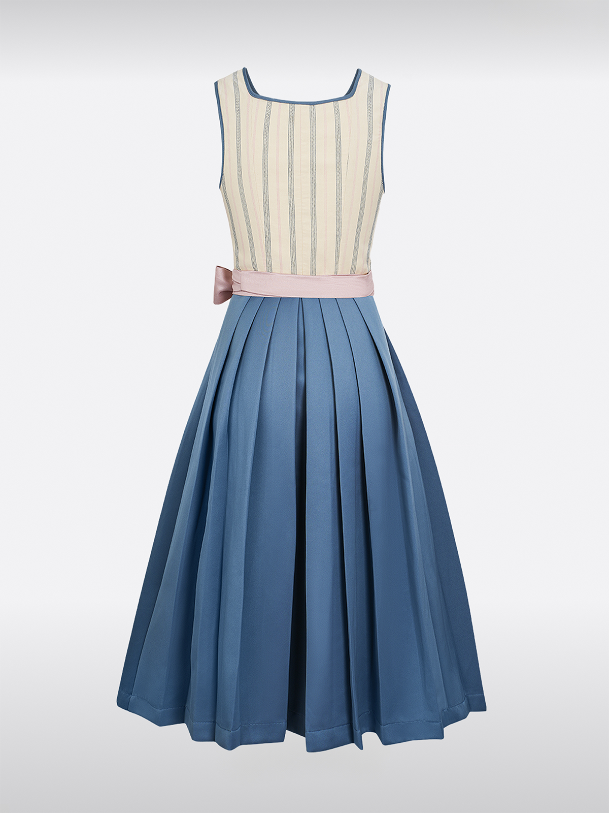 Beige Rechte Halslijn Haaksluiting Dirndl