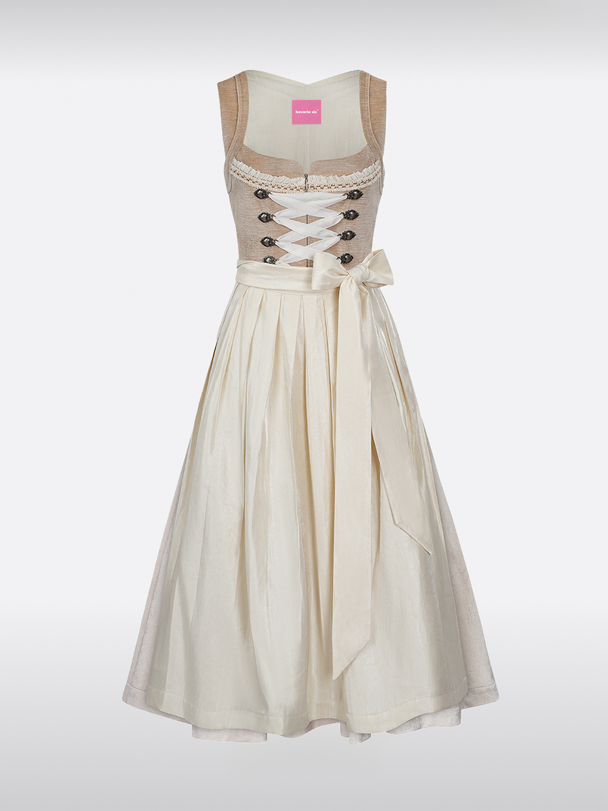 Braun Rechte Halslijn Haaksluiting Dirndl