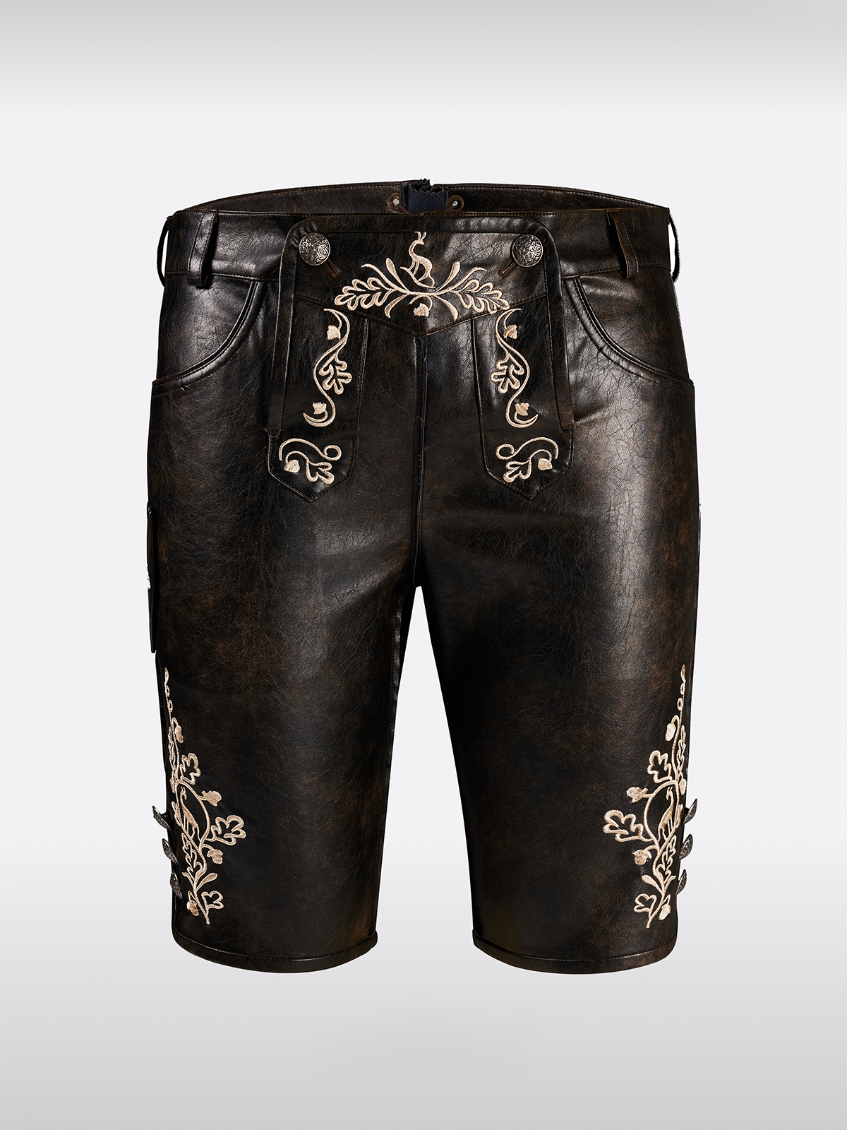 Braun Knopen Lederhosen