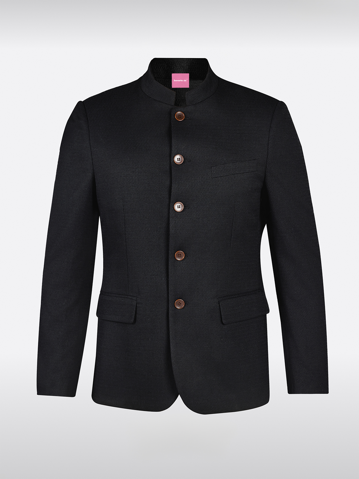 Zwart Hoogsluitend Janker