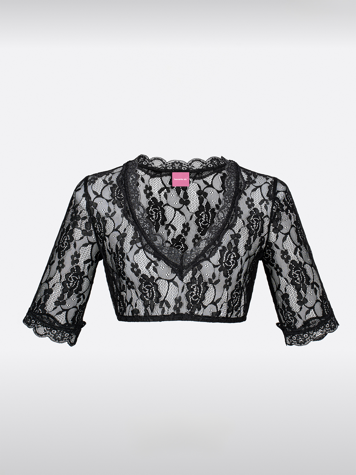 Zwarte Lange Mouw Dirndlblouse van Kant