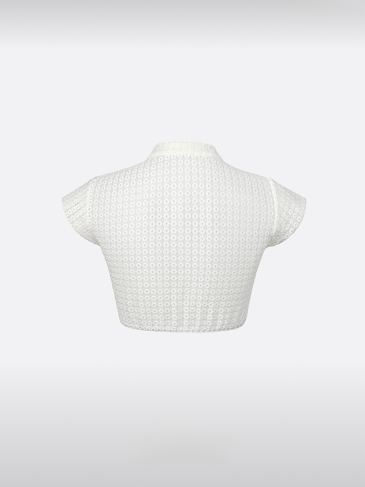 Witte Korte Mouwen Dirndlblouse van Kant