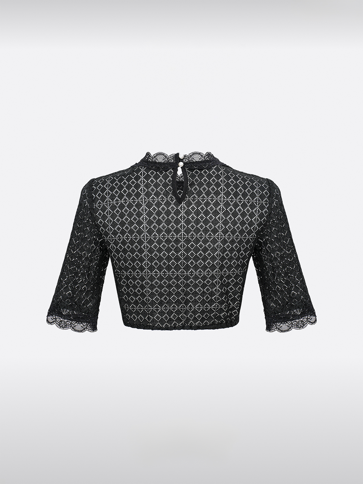 Zwarte Ronde Hals Dirndlblouse