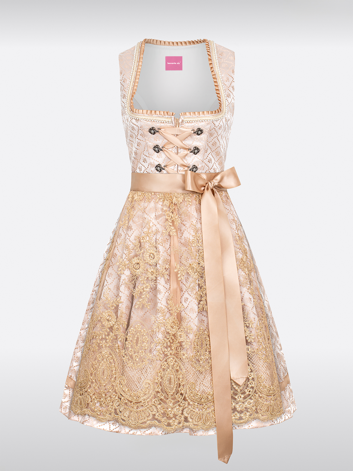 Geel Hart-Uitgesneden Traditionele Dirndl