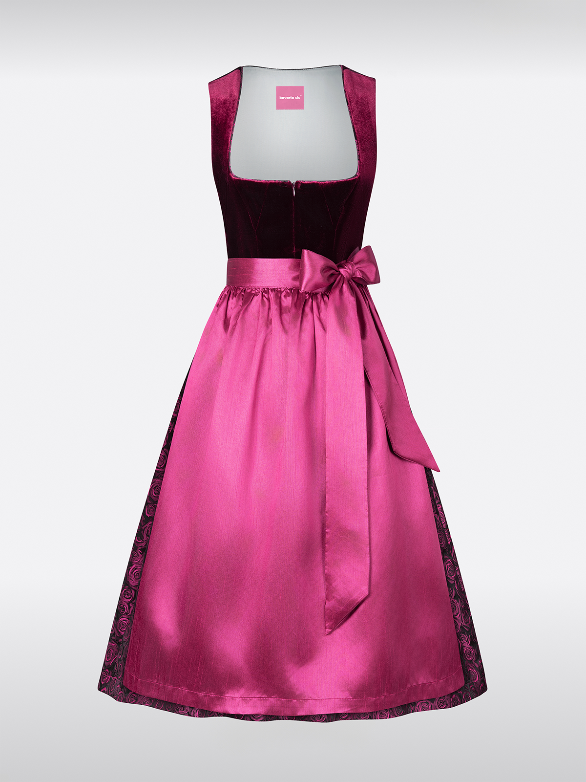 Roze Rechte Halslijn Traditionele Dirndl