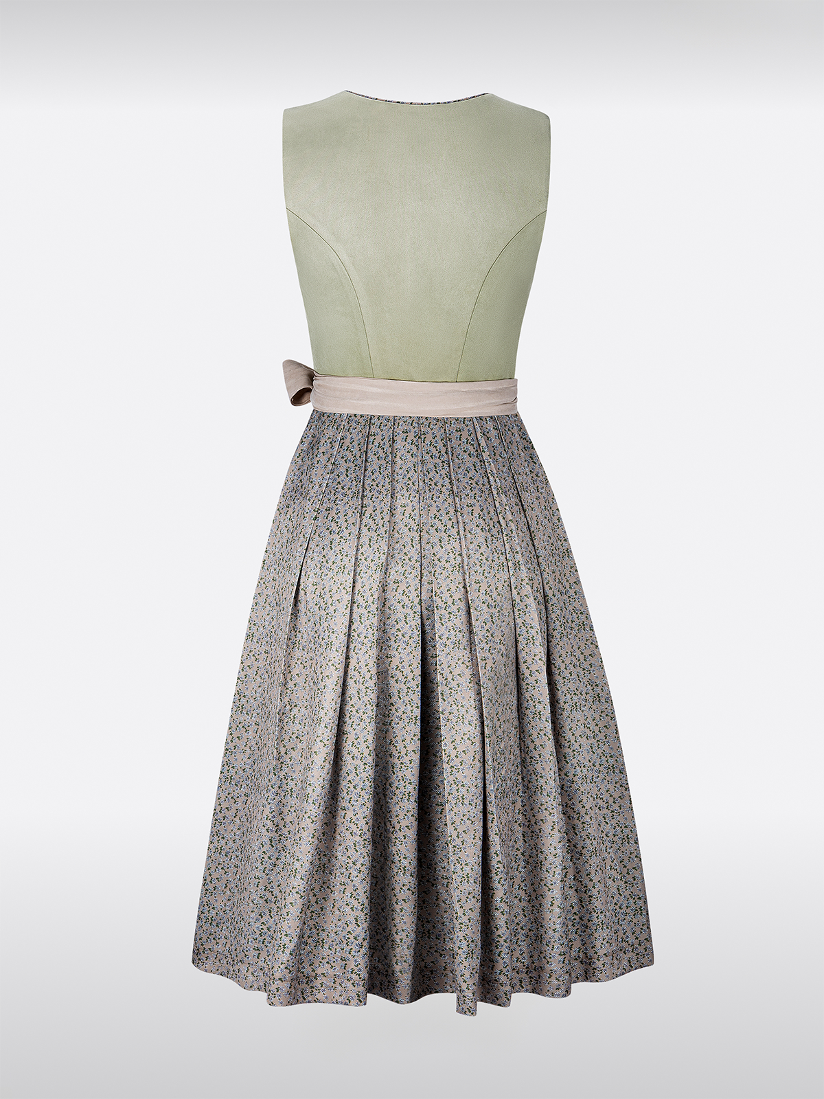 Groene Rechte Uitsnede Met Bloemenpatroon Dirndl