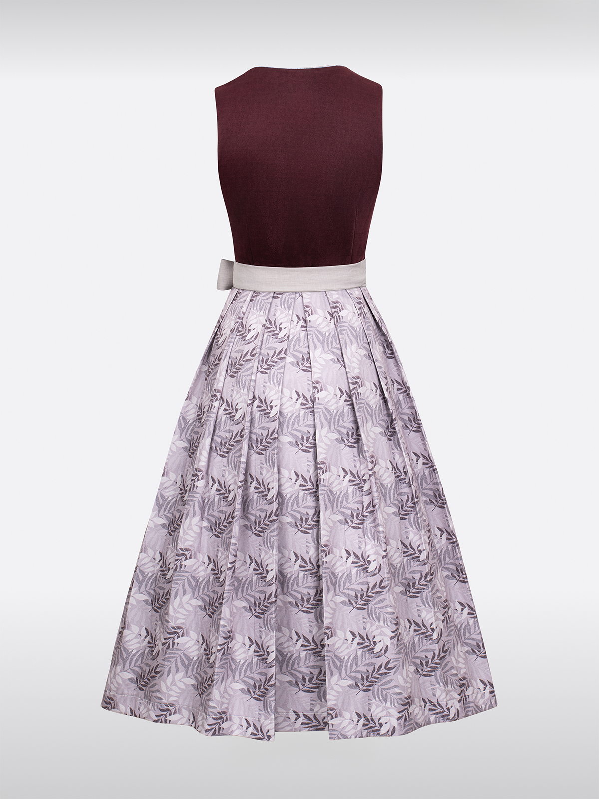 Lila Rechte Halslijn Traditionele Dirndl met Suède Lijfje