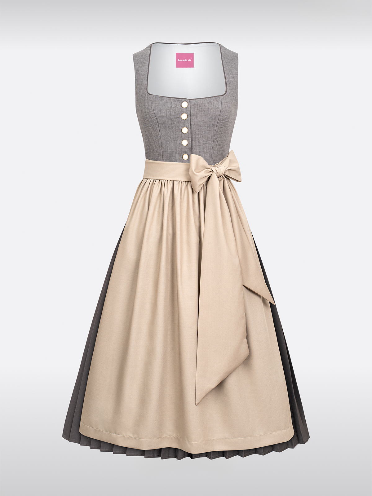 Grijs Rechte Uitsnede Traditionele Dirndl