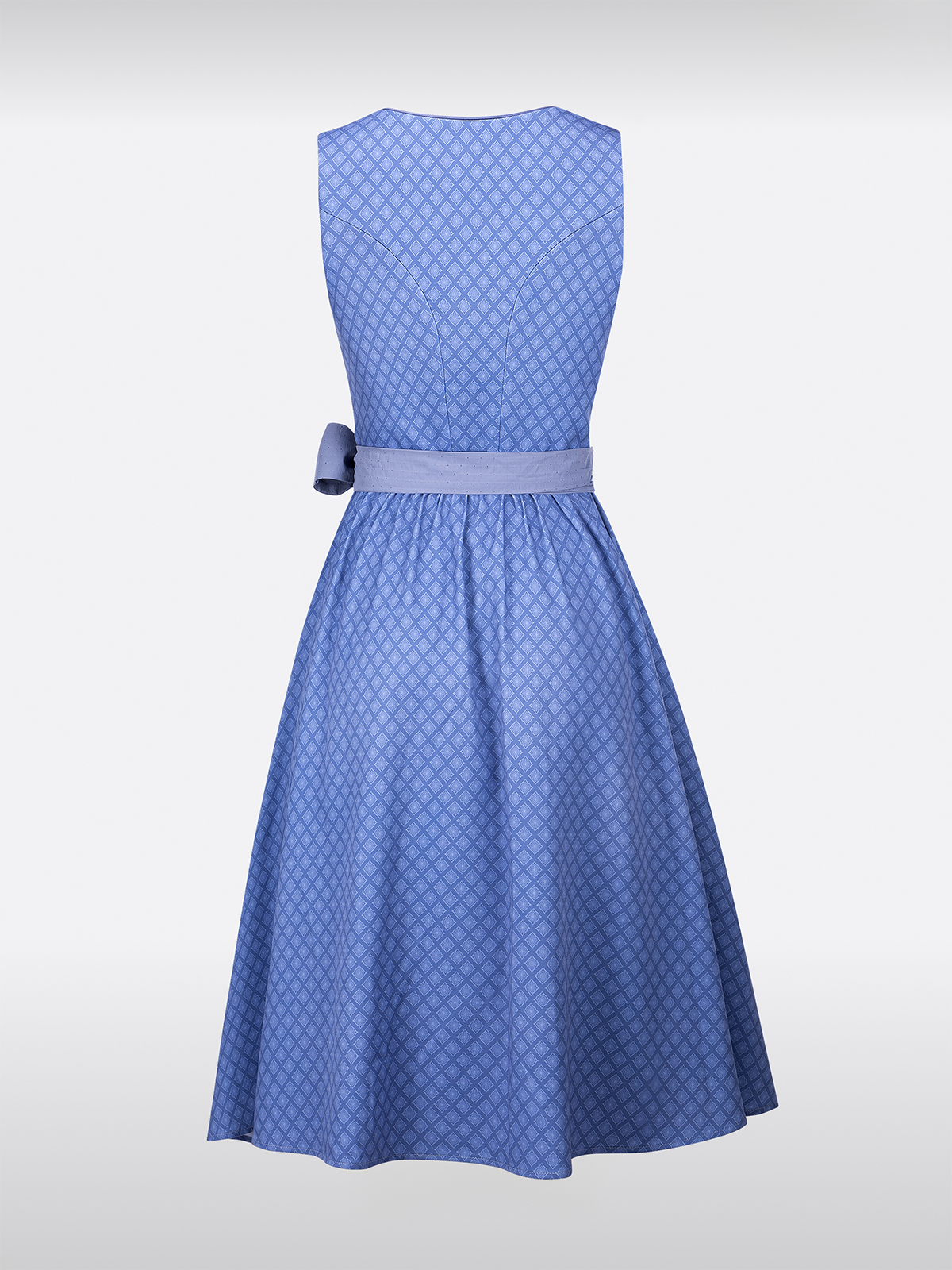 Blauwe Hartvormige Uitsnijding met Knopen Gestructureerd Patroon Dirndl