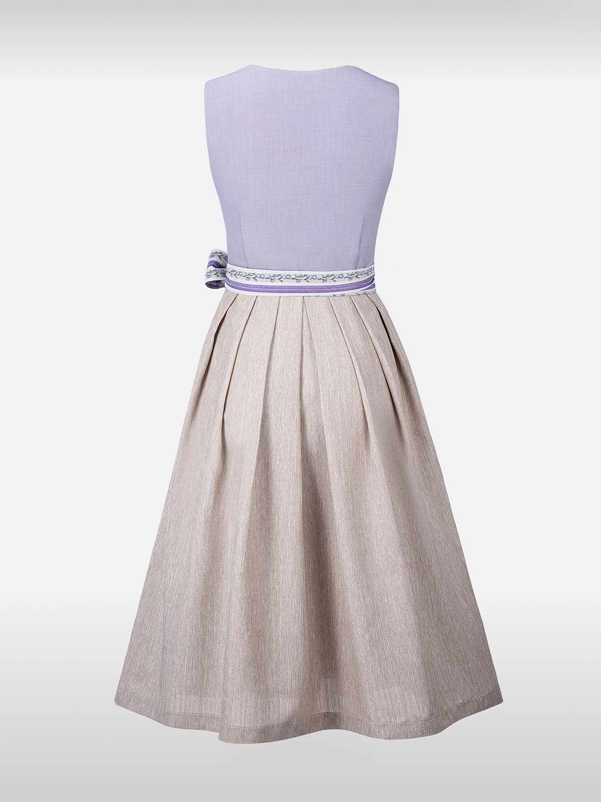 Lila Rechte Halslijn Bloemenpatroon Dirndl