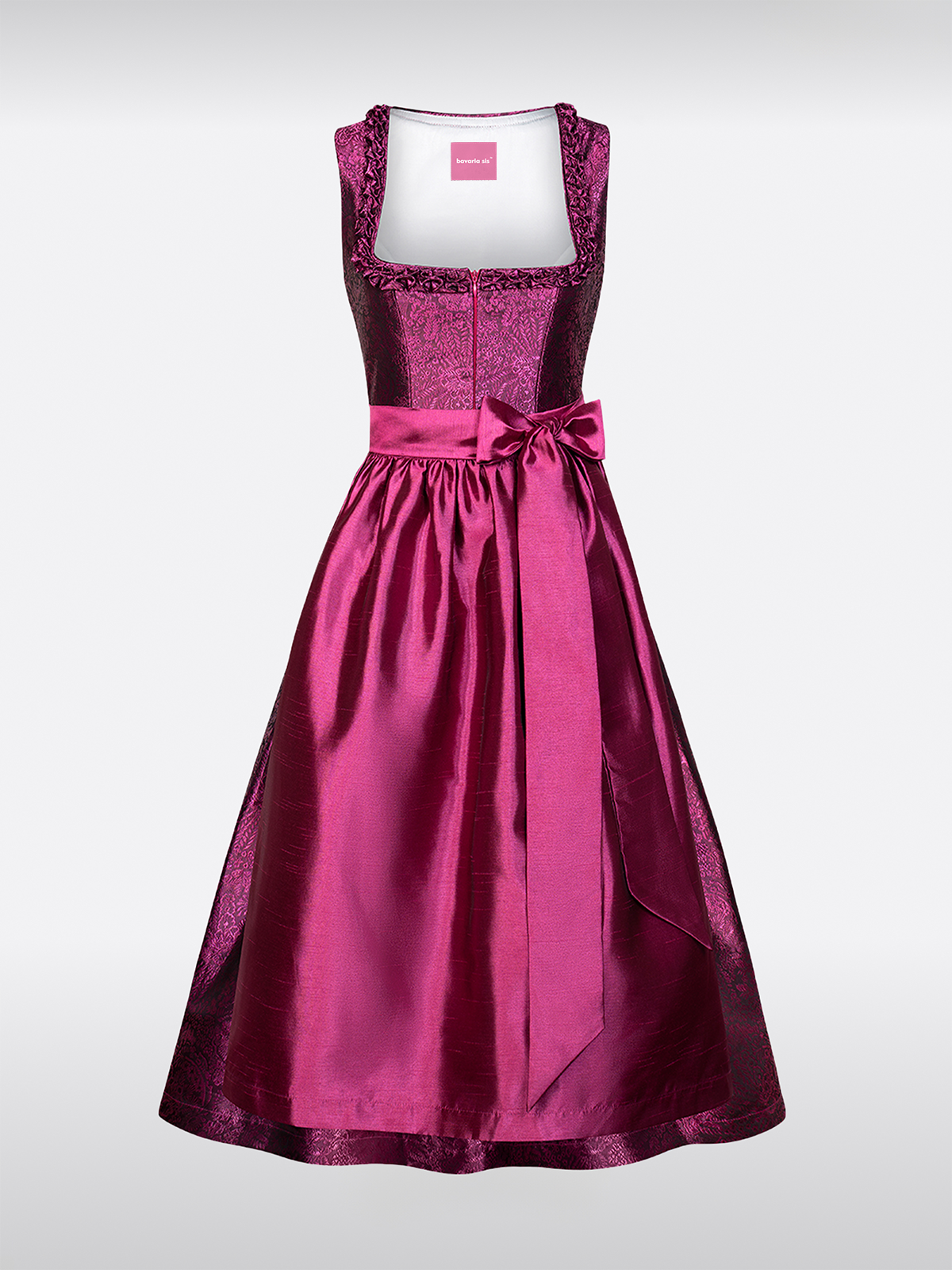 Roze Rechte Halslijn Rits Voor Dirndl