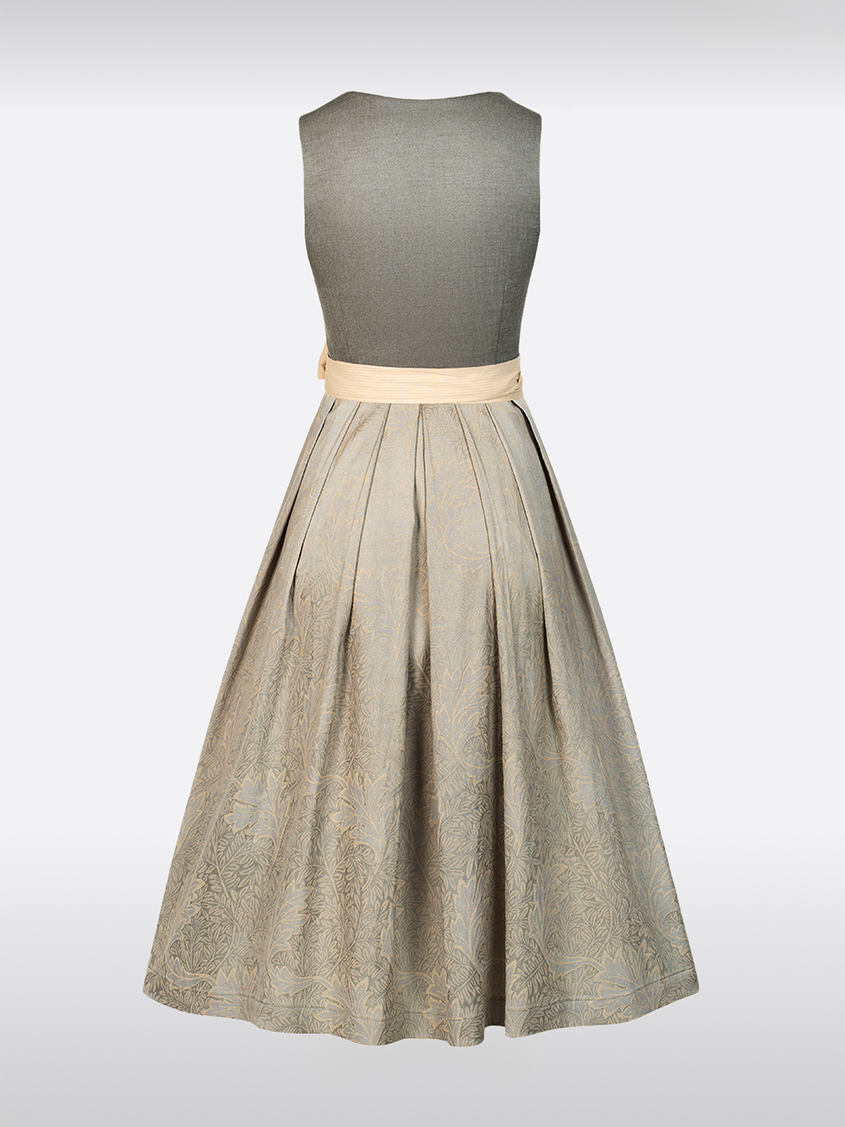 Grijze Rechte Halslijn Rits Voor Dirndl