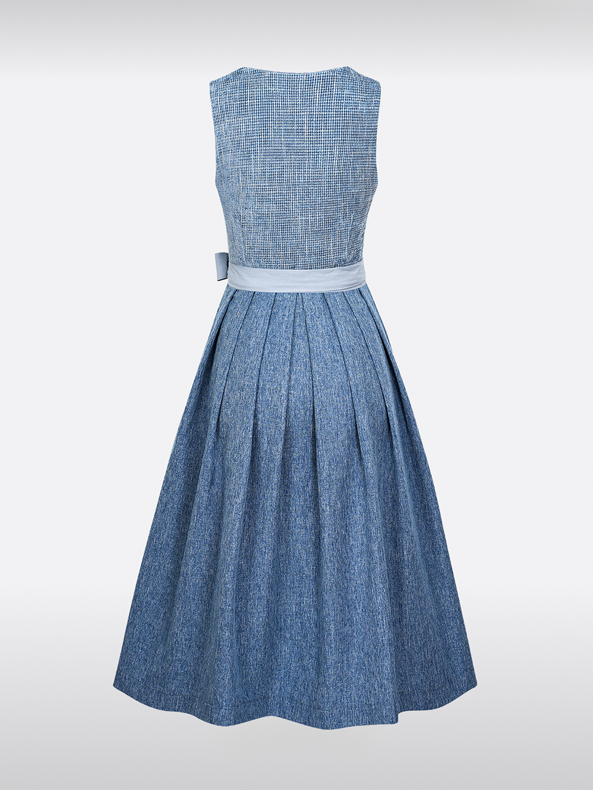 Blauwe Rechte Halslijn Rits Vooraan Dirndl