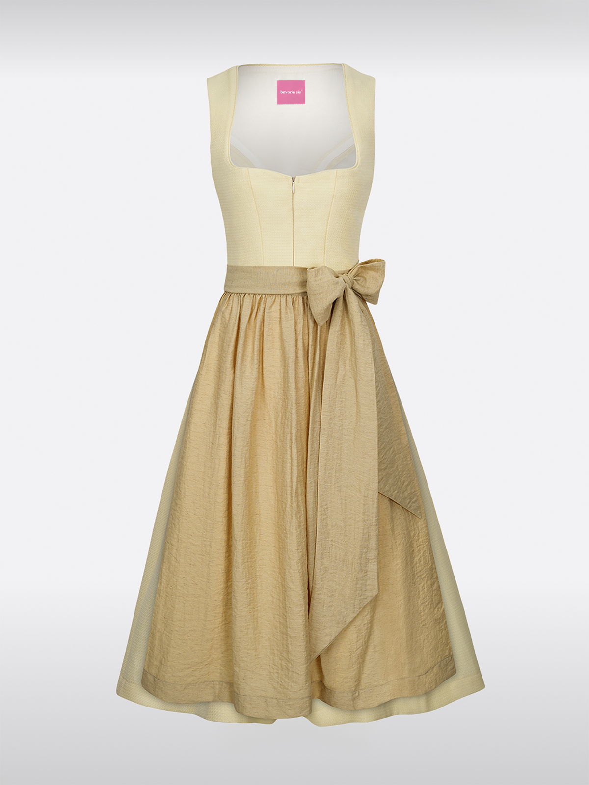 Geel Hart-Uitsnede Rits Voorkant Dirndl