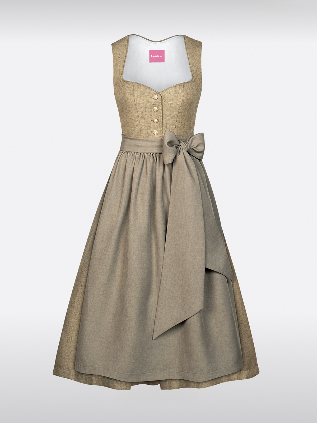 Groen Hart-Uitsnede Knopen Dirndl