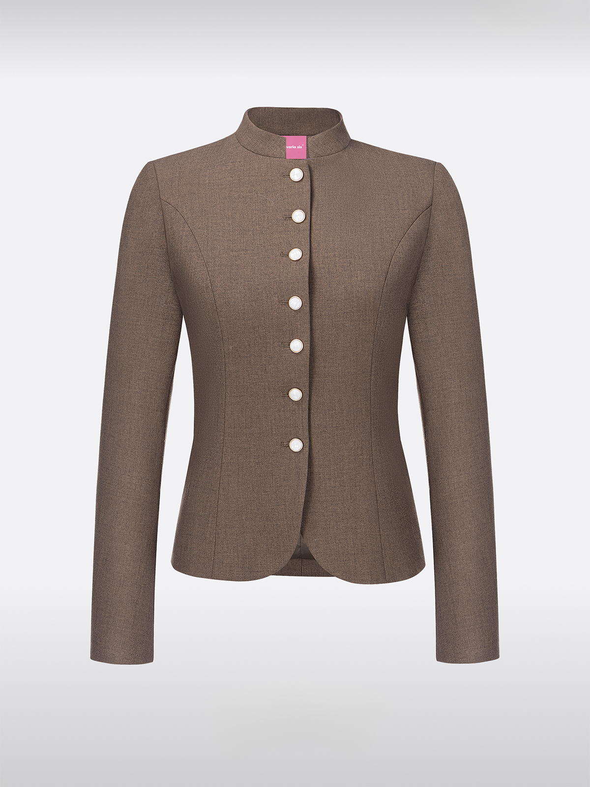 Braun Hoog gesloten Slim-Fit traditionele jassen