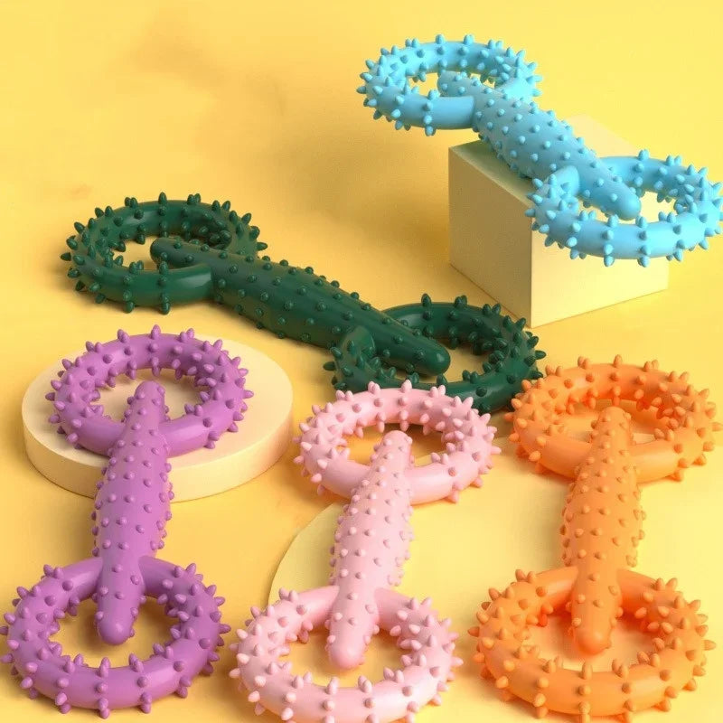 DentaPla Kauwspeeltje Hond | Dubbel-Ring Ontwerp | Tandverzorging & Bijtbestendig | 16x5,8 cm | TPR