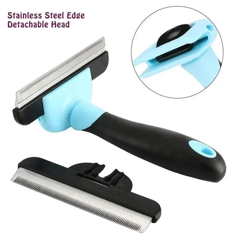 FellZart Onderwolborstel voor Honden & Katten | Dubbelzijdig & Vervangbaar Mes | Ontklitten & Haarverwijdering