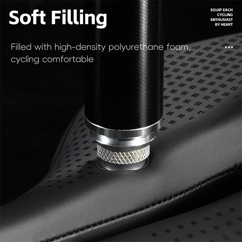 Schokbestendige Fietszadel - Comfortabele Fietsstoel met Antislip Leren Kussen voor Mountainbikes en Racefietsen