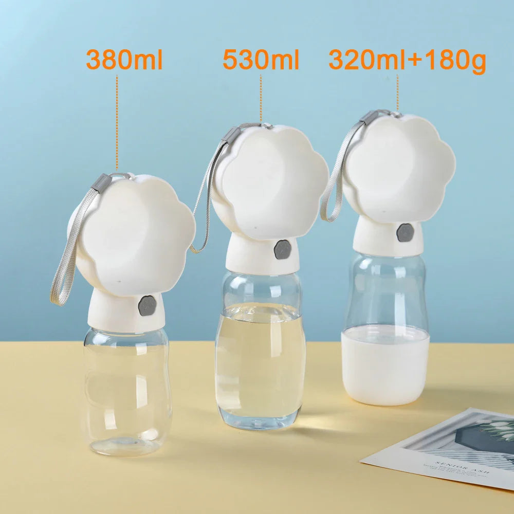 PetGo DuoBottle | 2-in-1 Hondenfles & Voedselopslag | Lekvrij & Draagbaar | Voor Onderweg, Wandelen & Reizen