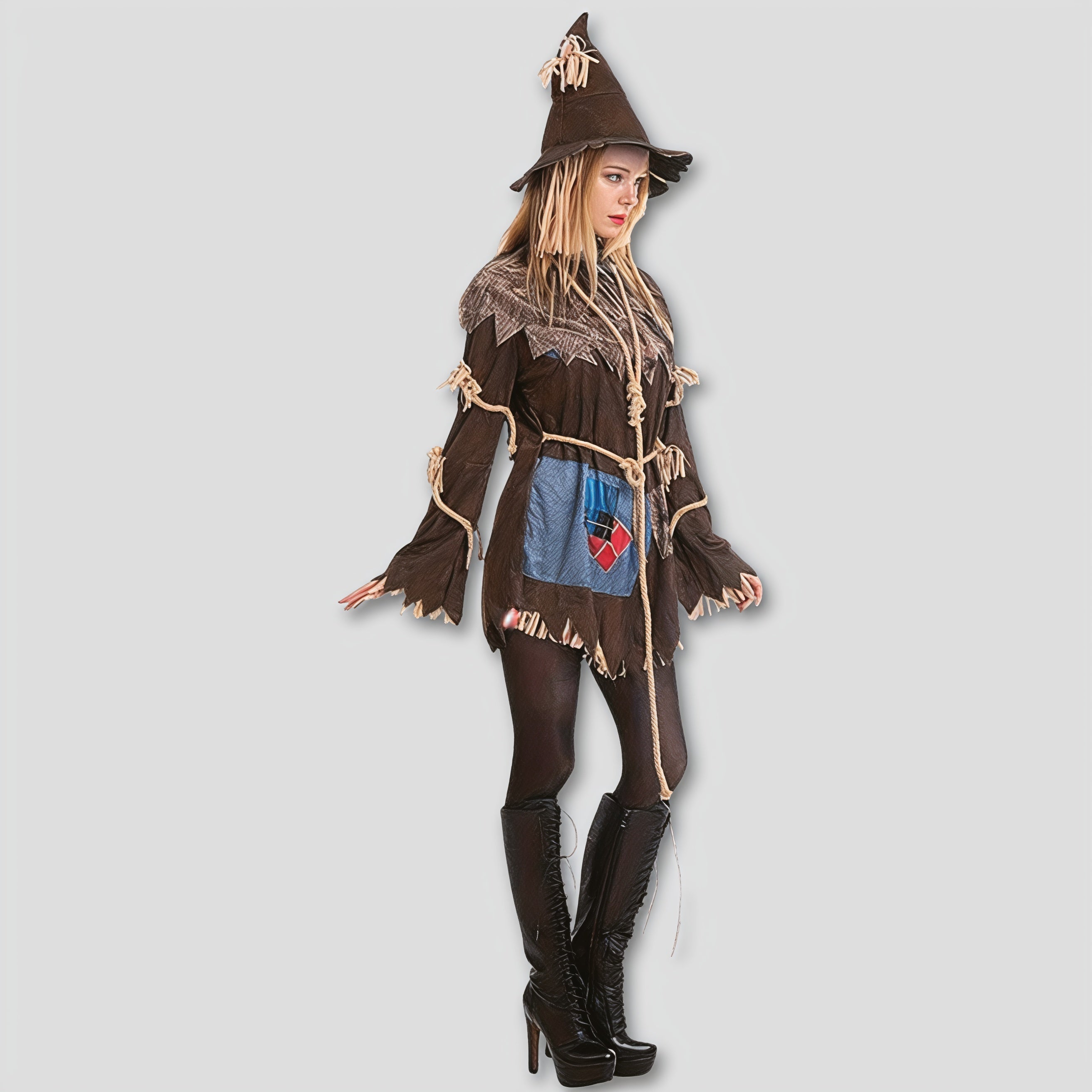 Heksenhoed Halloween Kostuum Polyester Hoed Touw Jurk