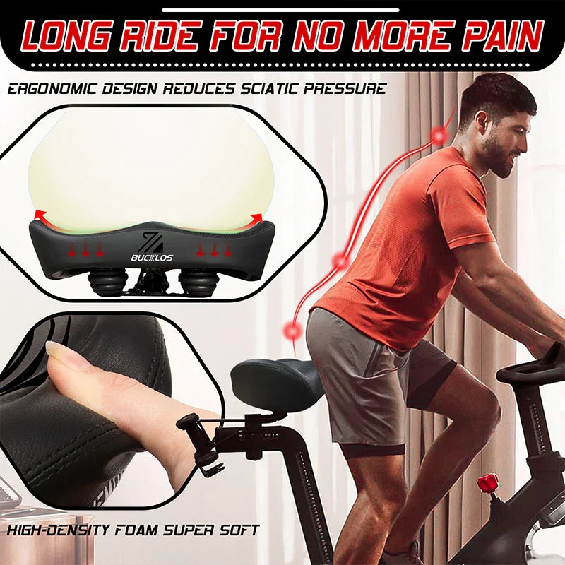 Oversized Fietszadel met Schokabsorptie en Waterdicht Ontwerp – Comfortabele Fietsstoel voor Lange Afstanden