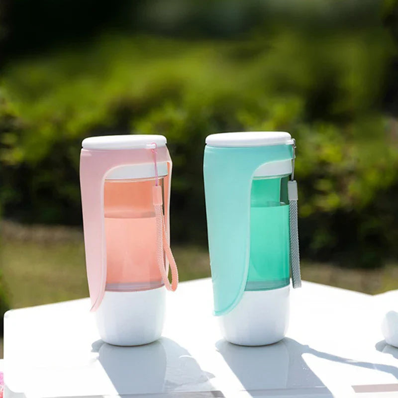 AquaPaws 2-in-1 Hondenwaterfles | Met opvouwbare kom & voedercompartiment | Voor kleine & grote honden | Ideaal voor onderweg