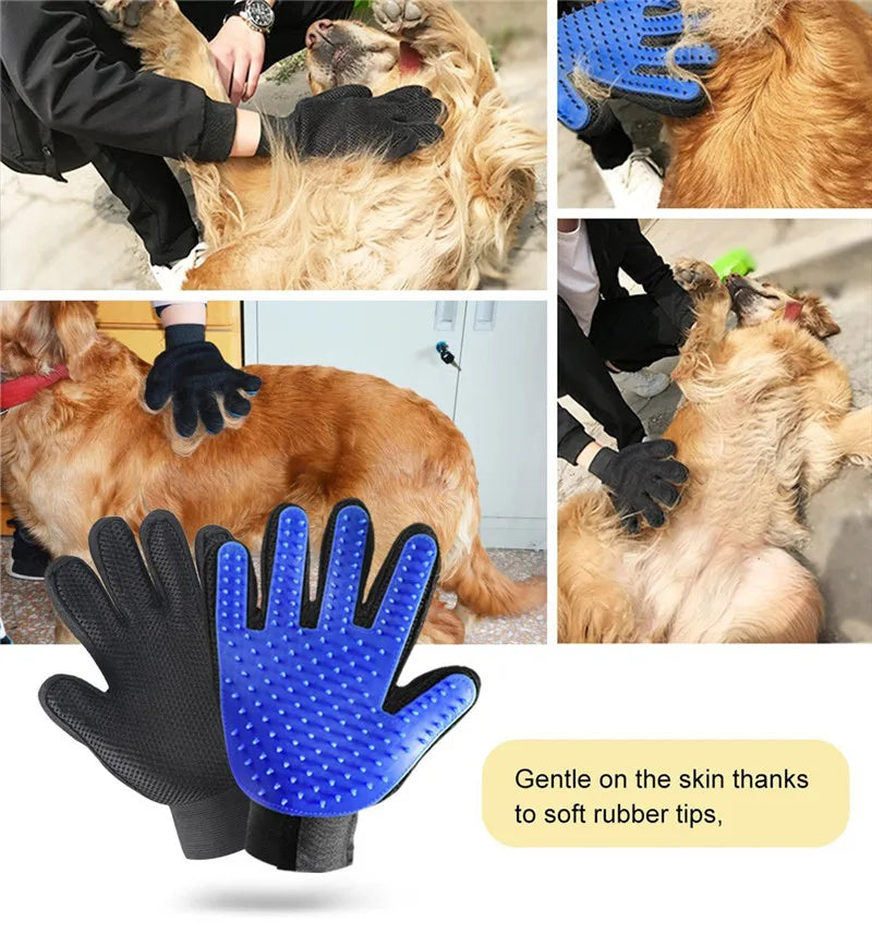 Furverzorgingshandschoen PawLiss TouchGlove | 5-Vinger-Massagehandschoen voor Honden & Katten | 23,2×17,2 cm | TPR & Mesh | Links of Rechts