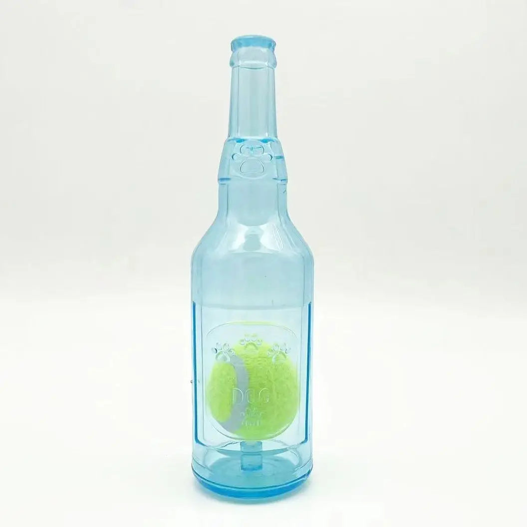 Hondenspeeltje BounceBottle | Piept & Stuitert | TPR-Rubber met Tennisbal-Design | Voor Kleine tot Grote Honden