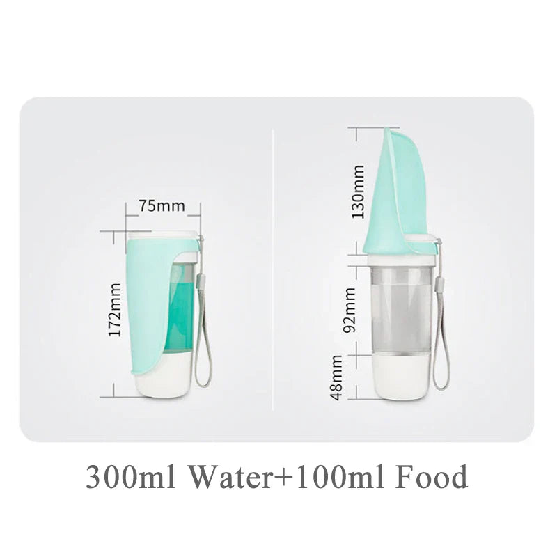 2-in-1 Honden Drinkfles Vanduro GoSip | Vouwbare waterdispenser met kom & voedselvak | Voor kleine & grote honden | Draagbaar & lekvrij