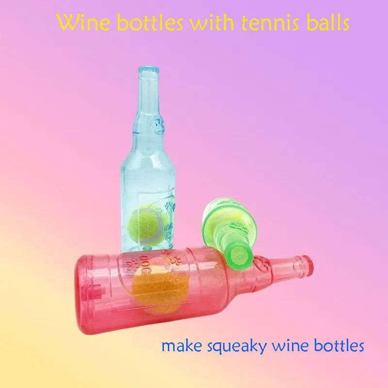Hondenspeeltje BounceBottle | Piept & Stuitert | TPR-Rubber met Tennisbal-Design | Voor Kleine tot Grote Honden